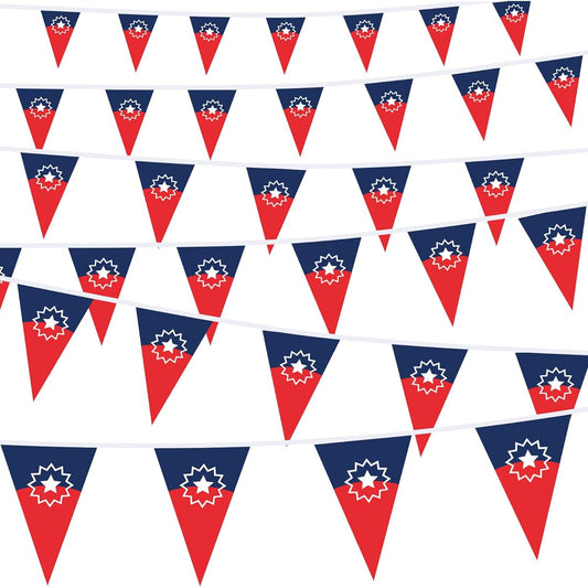 32ft 38pcs 5x8inch June 1st Day Flags Pennant Banners - Small Rectangle Black Independence String Banners June 19, 1865 African Afro-American Festival Celebration Supplies Outdoor Parade Decorations