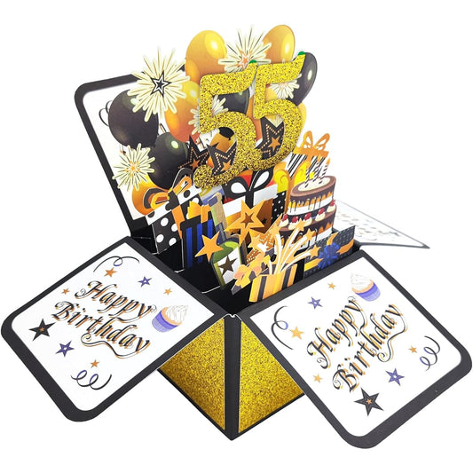 Asmallgf 55th Birthday 3D Greeting Card