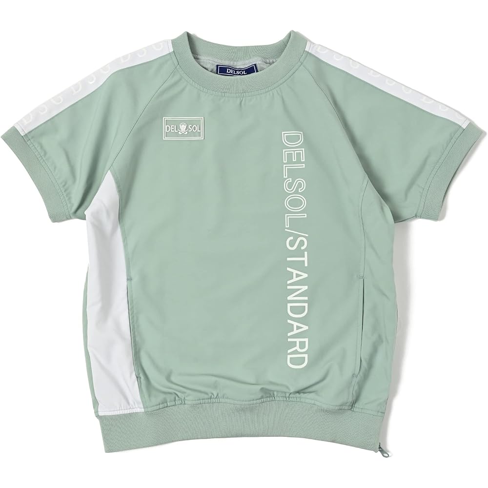 [Delsol] 7763 GRN Lined Mesh Short Sleeve Pullover Delsol Golf Golf Wear Women's Spring Summer Outerwear Sneed Jack Blouson Green M L LL 3L Large Size Loose Women's Tops