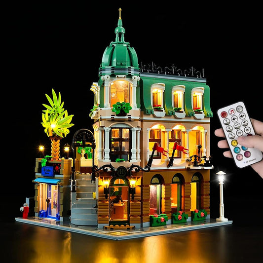 (LED Lighting Kit Only) Kyglaring Light Set for Lego Creator Boutique Hotel 10297 Model Building Kit No Lego Set (RC Version)