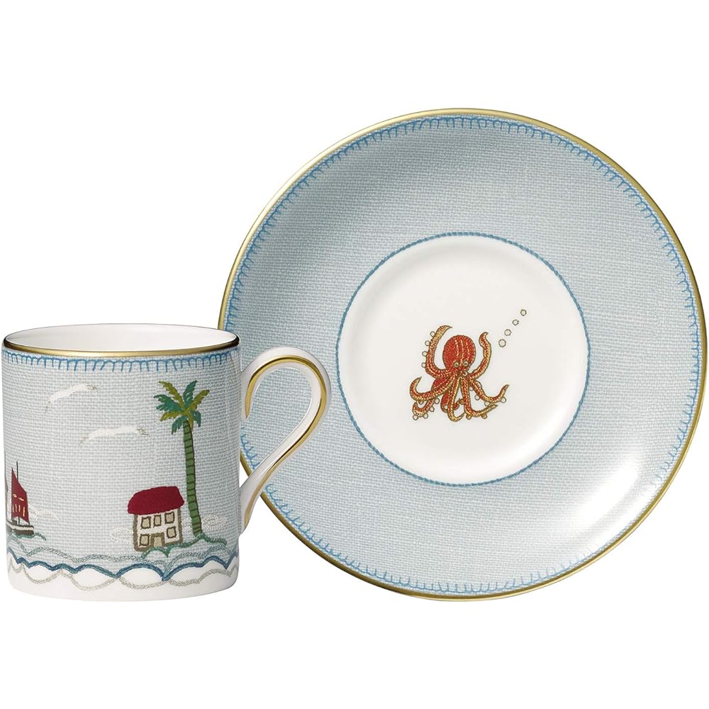 [Regular Imported Product] Wedgwood Cup & Saucer (Lee) 200ml Sailor's Farewell by Kit Kemp Wedding Gift 1050199