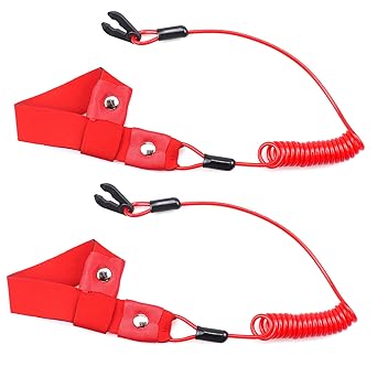 Bumbesti Boat Engine Emergency Stop Switch Safety Lanyard 2pcs EW2-68348-00-00 for All Yamaha Jet Ski WaveRunner WaveVenture WaveRaider WaveJammer WaveBlaster FX140