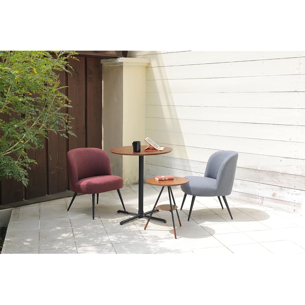 TOCOM Side Table Walnut Veneer Top Dark Brown Width 41.5cm Height 50cm Ole SST-570