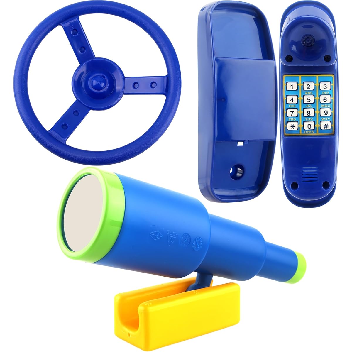 Restroma Playground Accessories Swing Set Handle Plastic Telescope Phone Swing Set Phone Toys for Kids Outdoor Playground Backyard Treehouse
