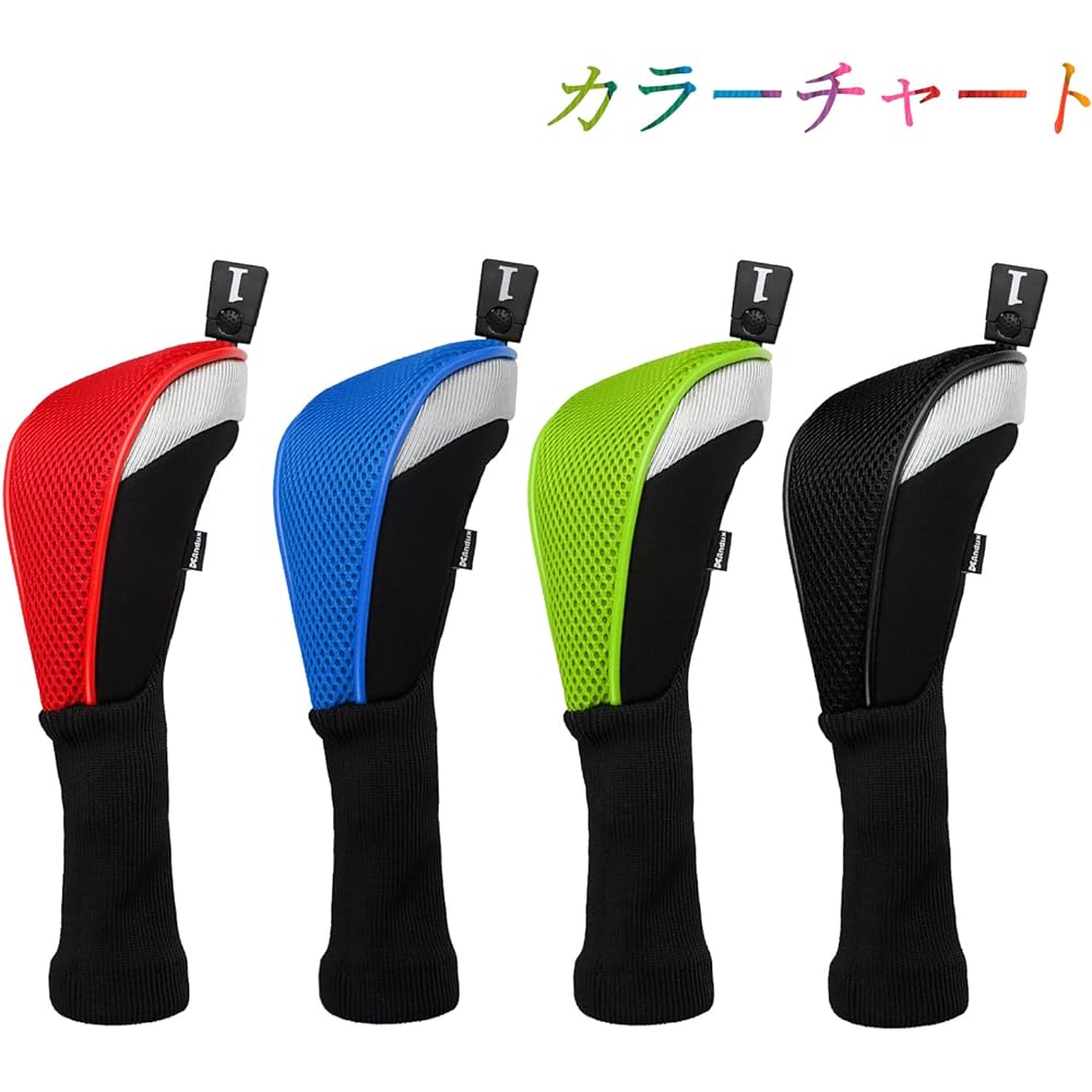 Andux Golf Wood Driver Head Cover Long Neck Set of 5 Compatible with 460cc MT/MG34