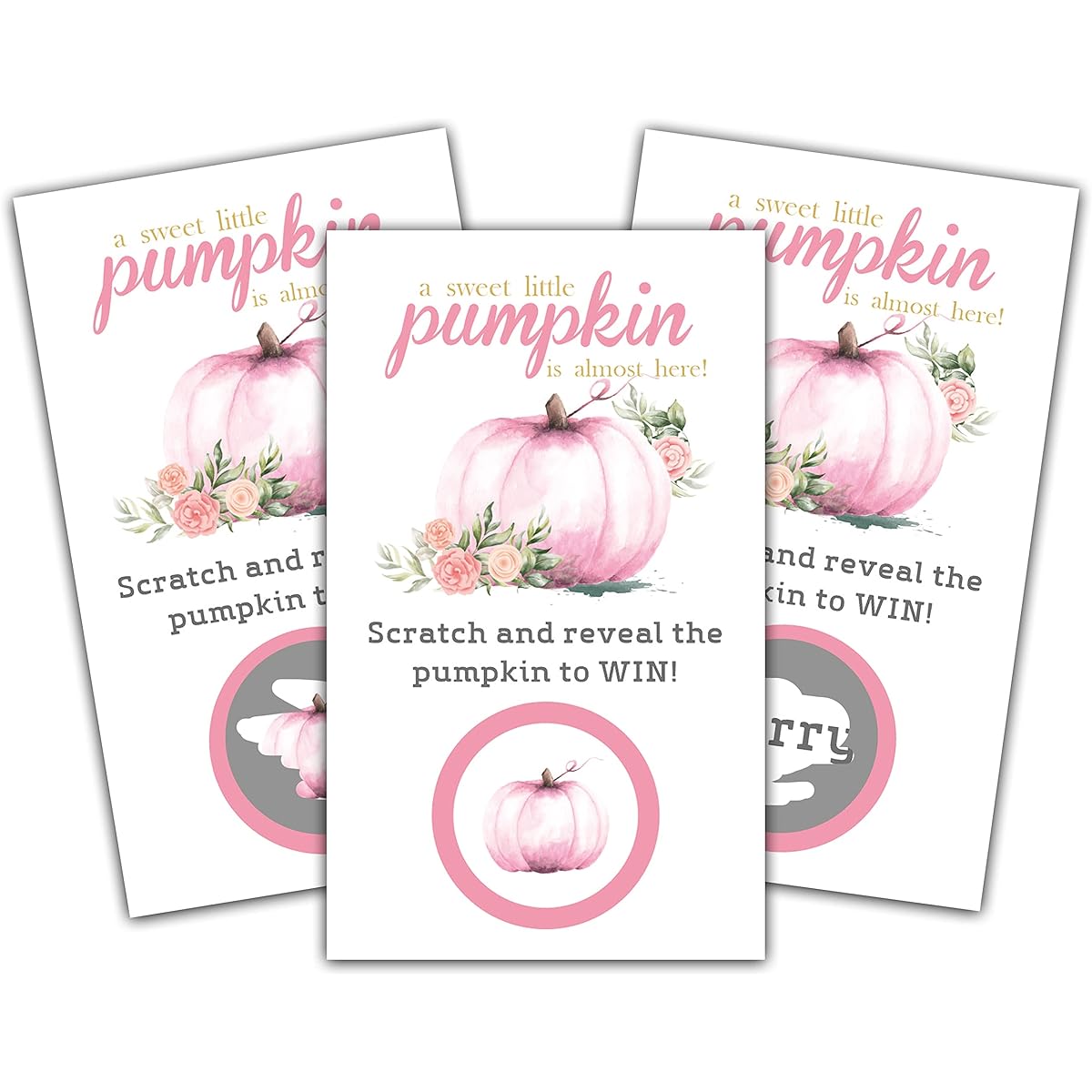 Thanksgiving Day Scratch Off Game Cards - Pumpkin & Turkey Design Fall Harvest Party Game - Halloween/Fall Themed Party Activities & Supplies Decorations - 50 Pack (04)