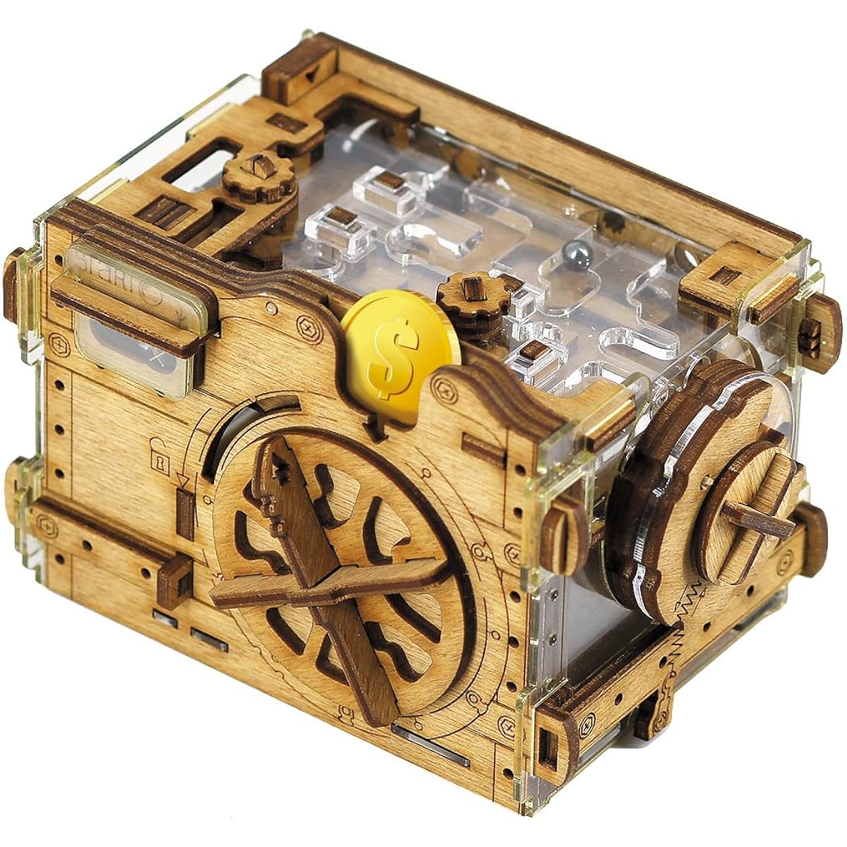 iDventure A-Maze-ing Safe - Tricky Gift Package - 3D Puzzle Box - Cash Piggy Bank - 3D Puzzle for Adults - Escape Room Game - Brain Teaser - Birthday Gift Gadget for Men - Treasure Chest, IDGB3