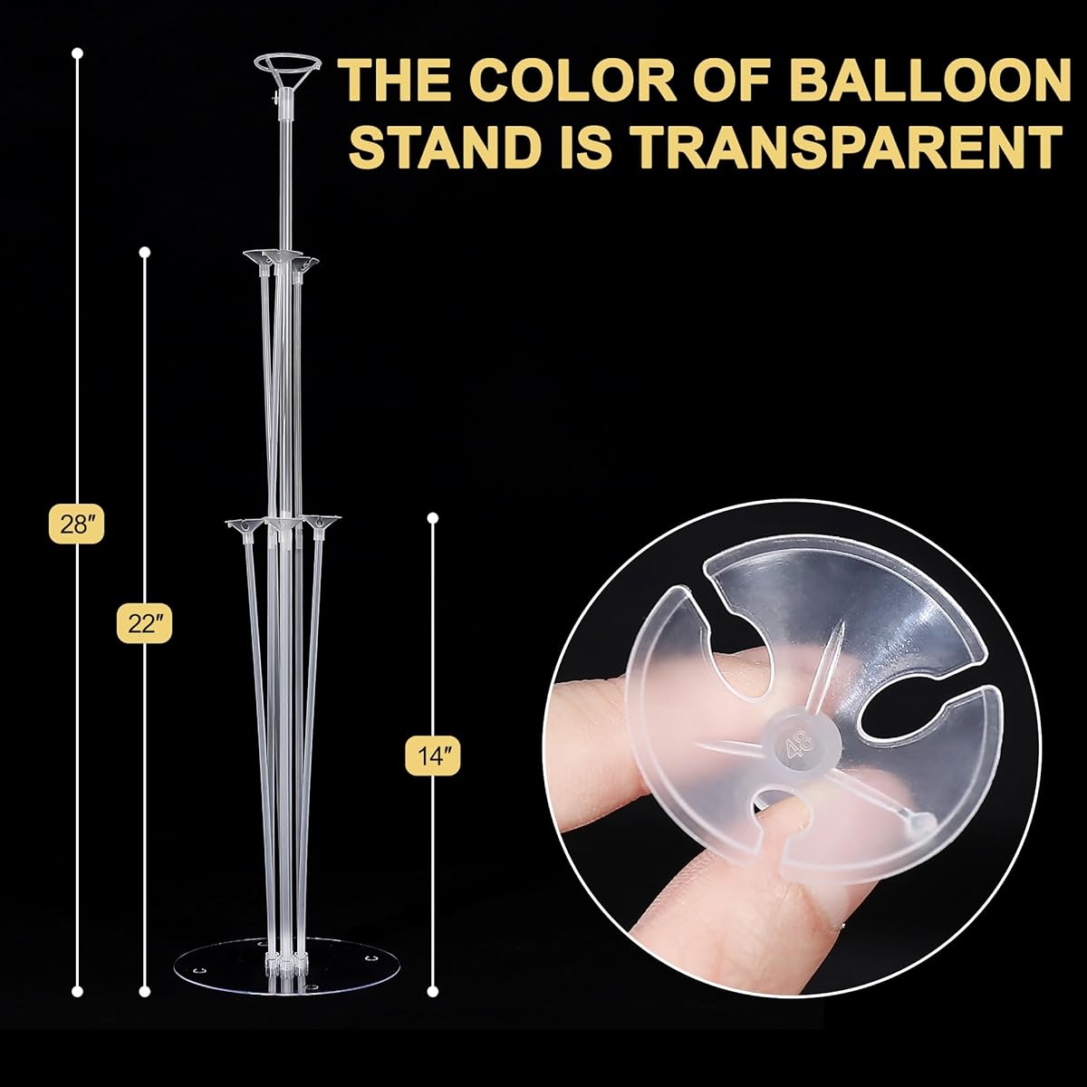 HPLYEL Balloon Stand Kit Balloon Stick Holder with Base Birthday Wedding Graduation Party Decoration Table Centerpiece Balloon Arch Kit 12 Sets