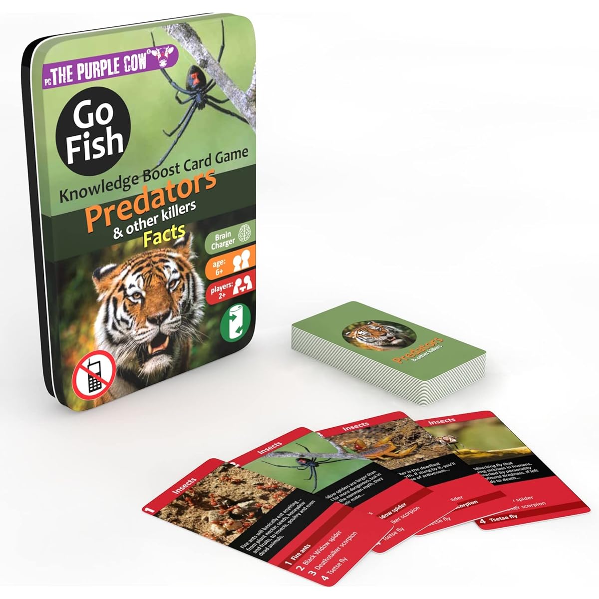 The Purple Cow Go Fish! - Predators and Other Killers - A classic card game that increases general knowledge For ages 6 and up