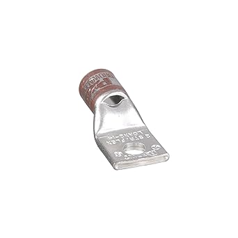 Panduit Domestic Genuine Copper Compression Terminal 1 Hole Flex Wire Compatible Lug AWG8 Mounting Hole 6.9mm 50 Pieces LCAX8-14-L