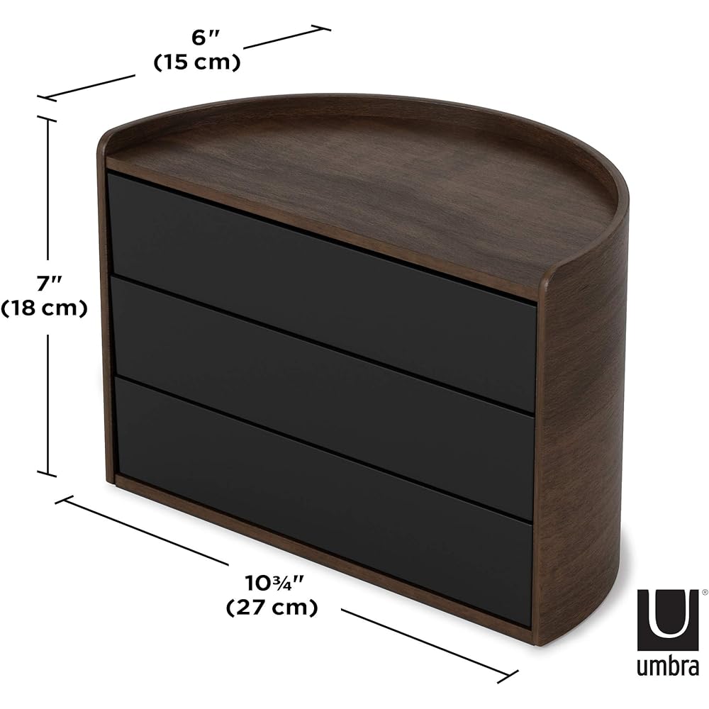 umbra Accessory Storage Box Jewelry Box Case Accessory Storage Black MOONA 21014748048 W25×D18×H15cm