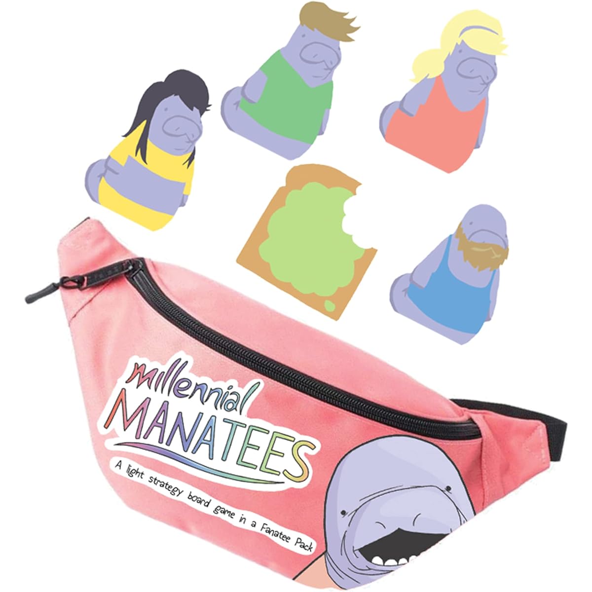 Jason Anarchy Games Millennial Manatees Board Game Adult and Teen Game Ages 14+ 1-4 Players Average Play Time 30 Minutes