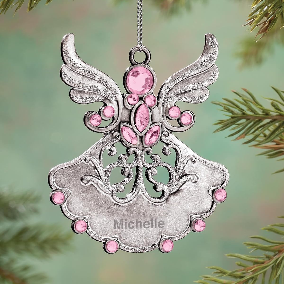 Personalized Birthstone Angel Pewter Ornament
