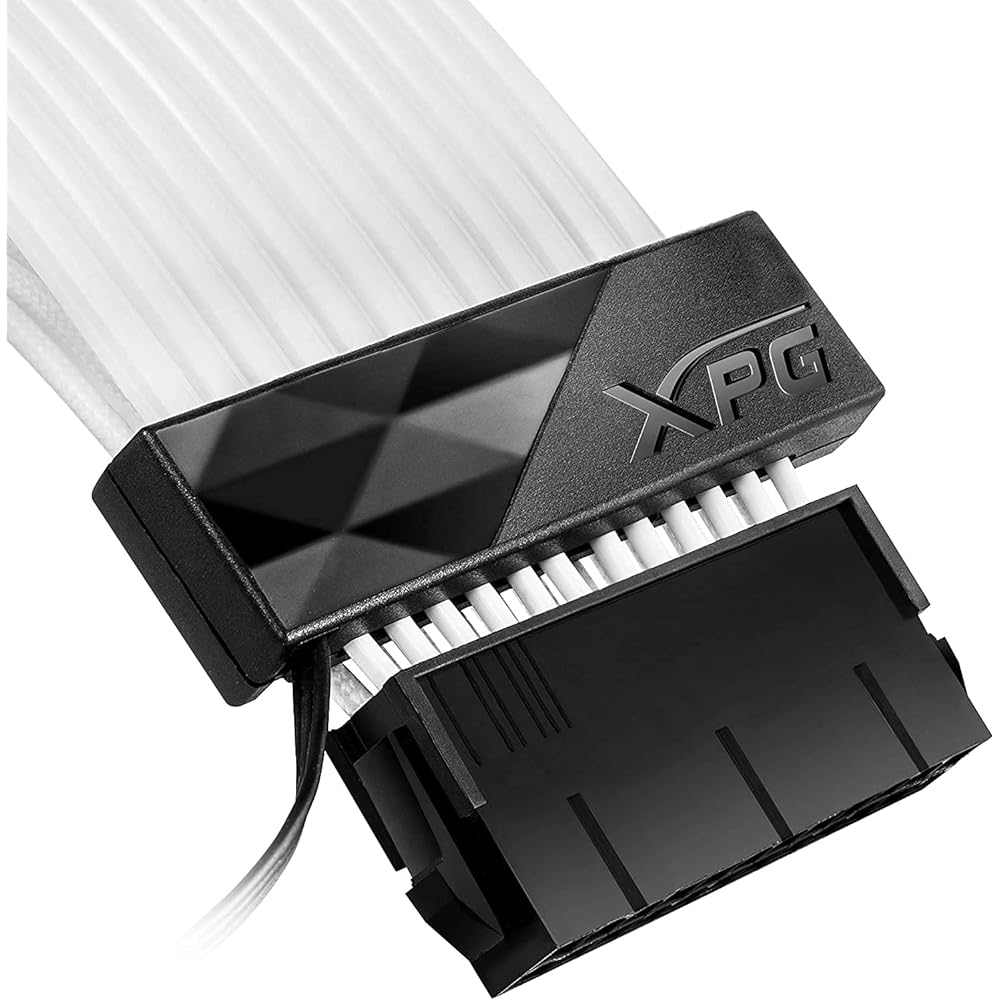 XPG PRIME ARGB EXTENSION CABLE - MB 24pin power extension cable [Equipped with 36 addressable RGB LEDs] ARGBEXCABLE-MB-BKCWW-A