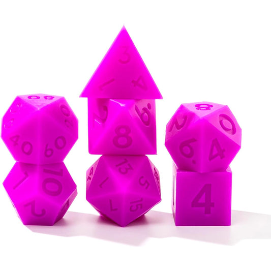 Silicone DND Dice Set Sharp Edge Silicone Squishy Rubber D&D Dice with Gift Box Roll Dice for Dungeons and Dragons RPG Tabletop Games Purple