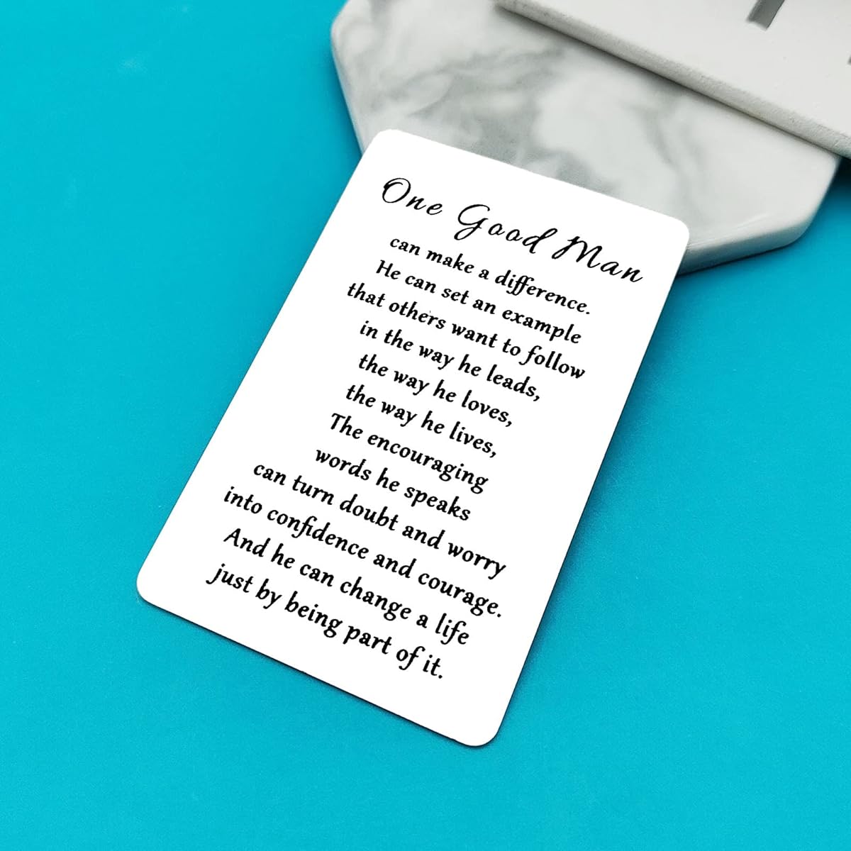 Engraved Wallet Insert Card for Him Husband Boyfriend Boyfriend One Good Man Can Make a Difference Christmas Birthday Gift Father's Day Gift for Men Husband Father Son Brother