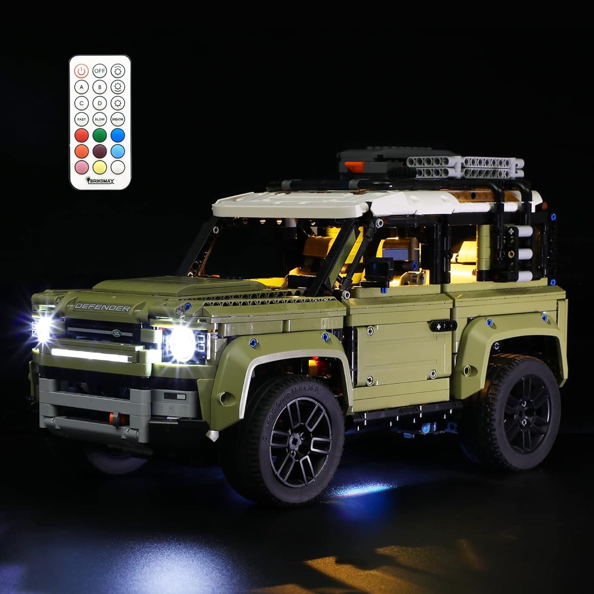 BRIKSMAX LED Light Kit for Technic Land Rover Defender - Compatible with Lego 42110 (LEGO Set Not Included)