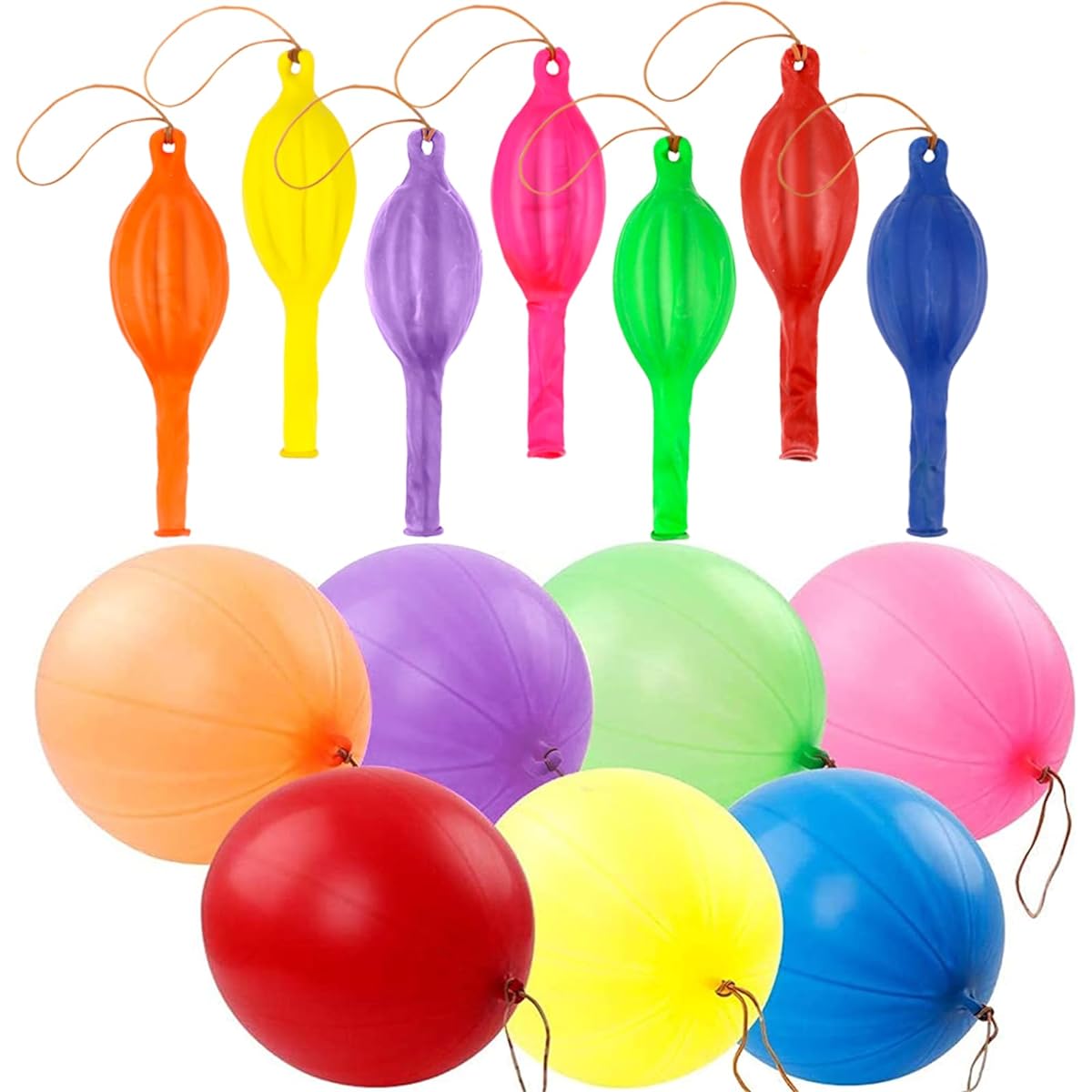 RUBFAC Punch Balloons, 25pcs Punching Balloons Heavy Duty Kids Bounce Balloons with Rubber Band Handles for Birthday Party