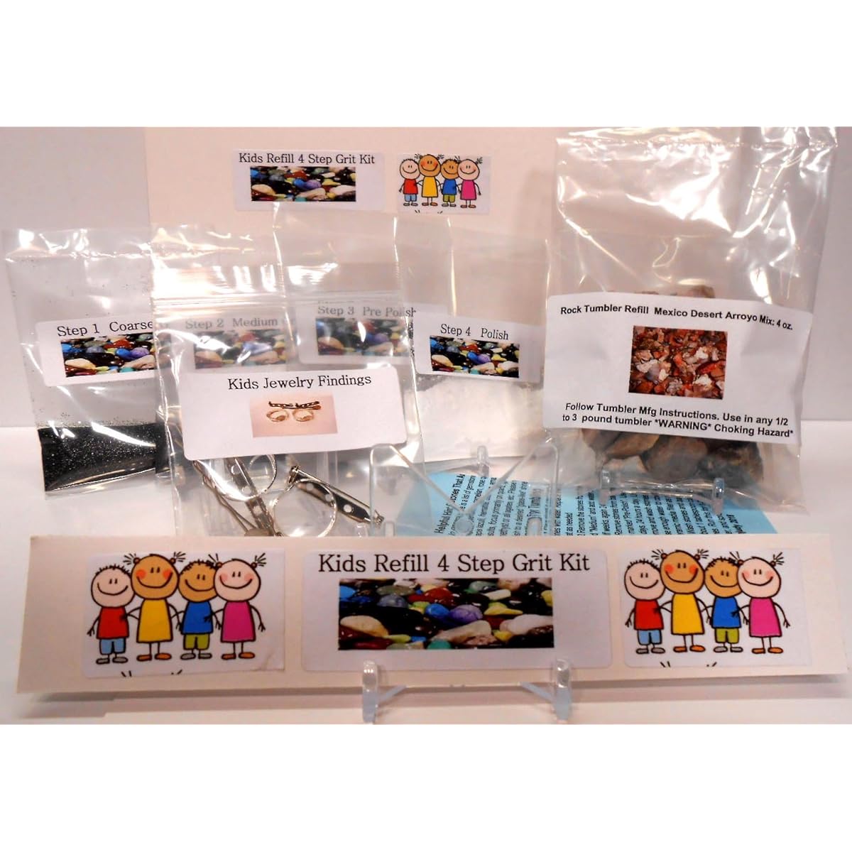 Rockhound's First Choice Kidz Gritz Kids Kidz Gritz Refill Rock Tumbler Grit Kit 1/2 lb Rock