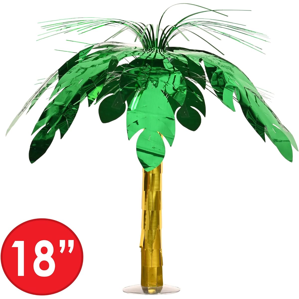Beistle 3 Piece Palm Tree Centerpiece Luau Theme Jungle Party Supplies 18 Inch Green/Gold