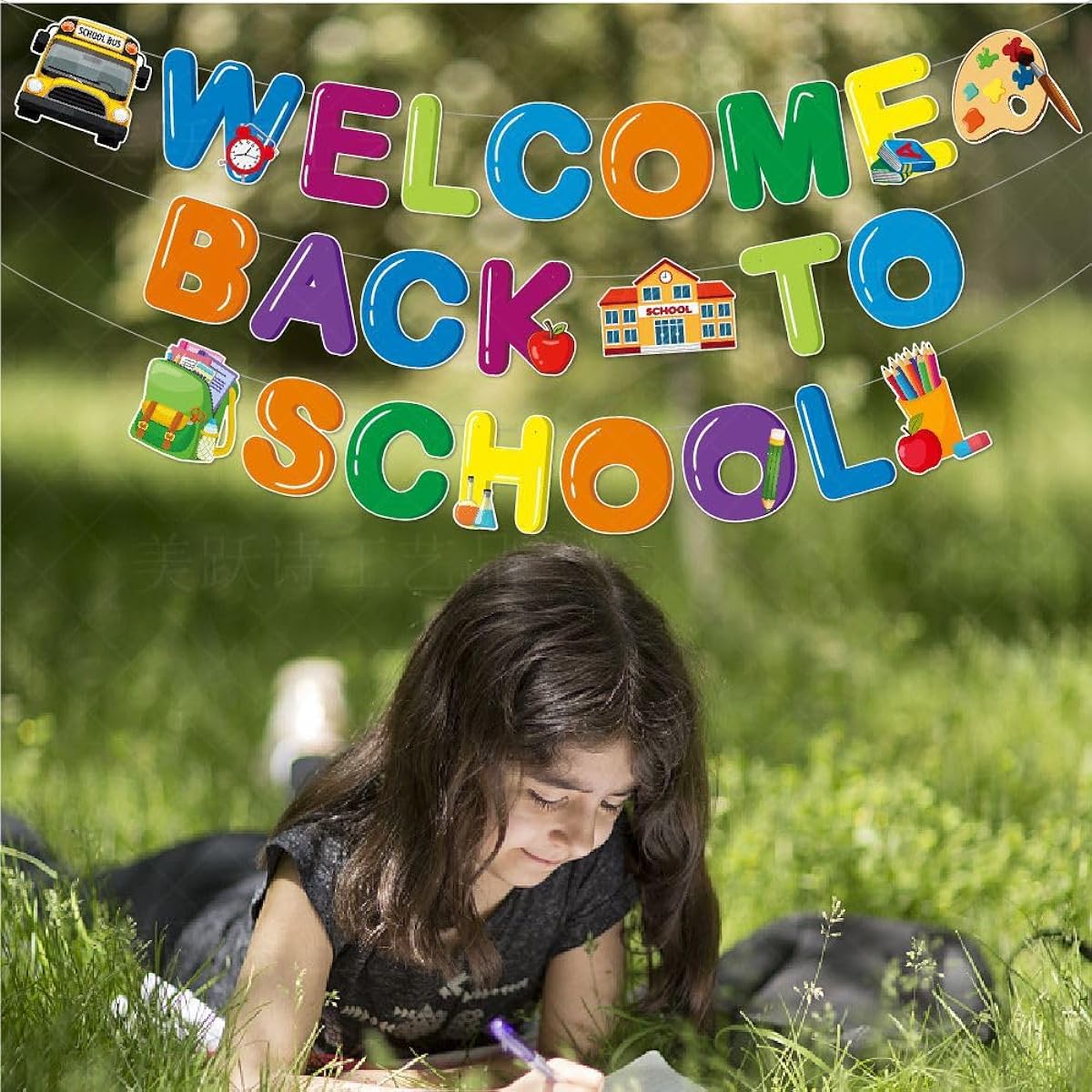 Welcome Back to School Party Decorations, 40 Pieces Welcome Back Banners with Hanging Swirls Classroom Decor First Day of School Banner Signs for Lessons Kindergarten Party Supplies