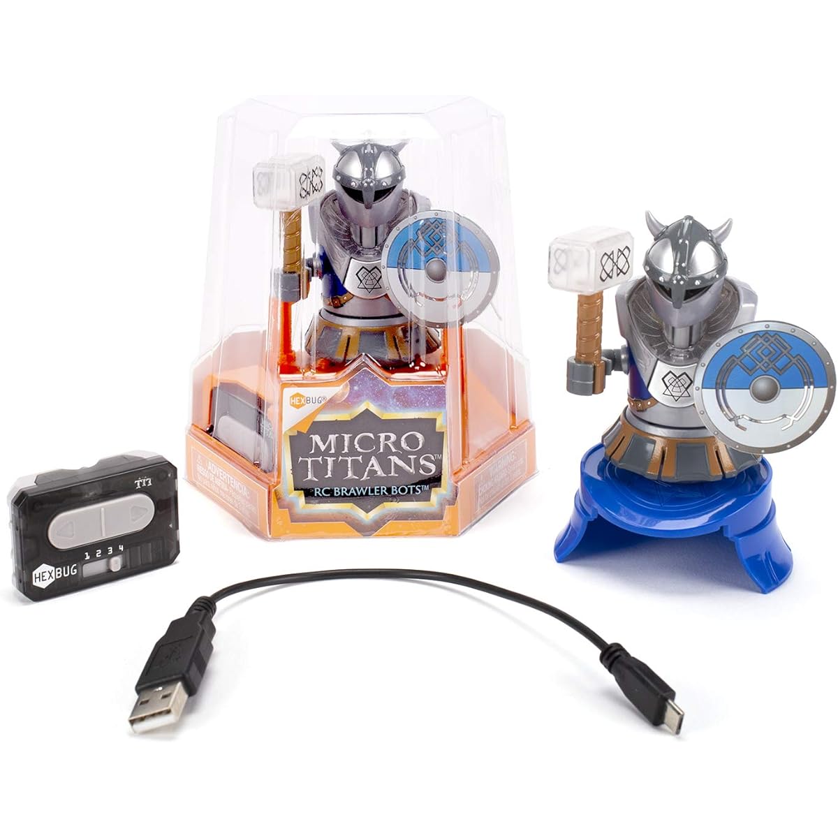 HEXBUG Micro Titans Viking Single Children's Toy Remote Control Robot Battle (Blue)