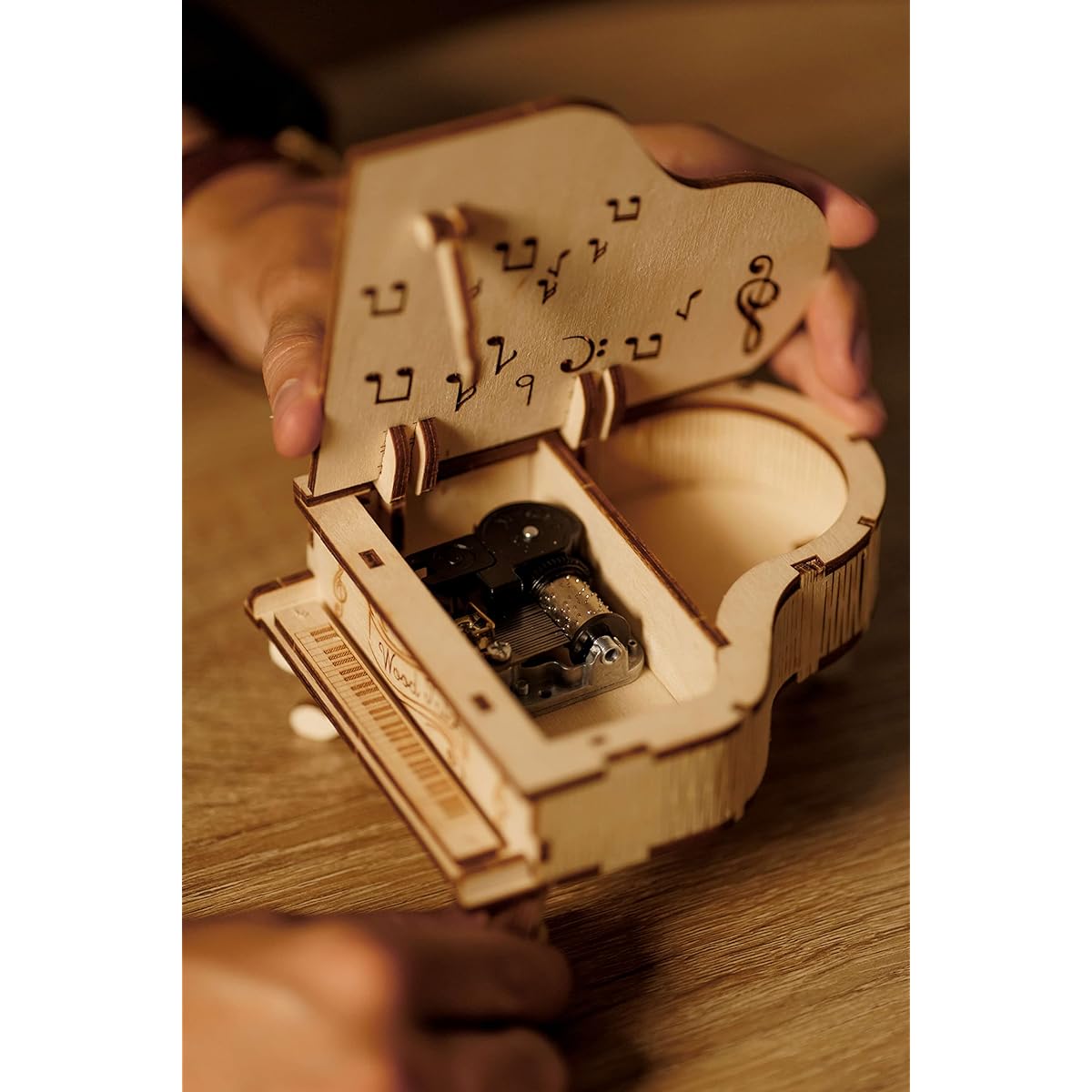 Wood Trick Grand Piano 3D wooden puzzle with music box / wooden model