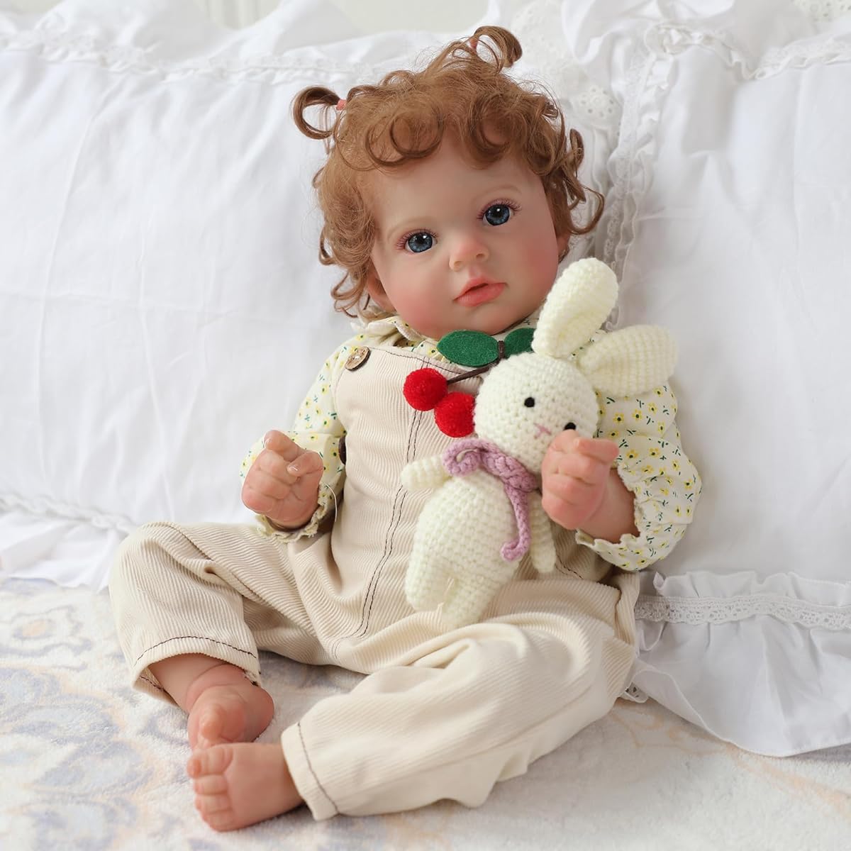 SCOM Lifelike Reborn Doll - Anna 20" Realistic Baby Doll Newborn Girl Cloth Body with Vinyl Limbs Gift or Toy Collection for Ages 3+