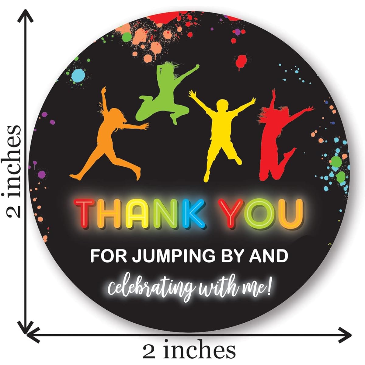 Trampoline Bounce Jump Birthday Party Favor Stickers 2" Set of 40