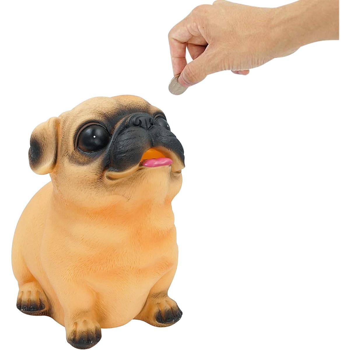 DreamsEden Large Piggy Bank Cute Pug Dog Plastic Storage Pot Asset Money Box Home Decoration
