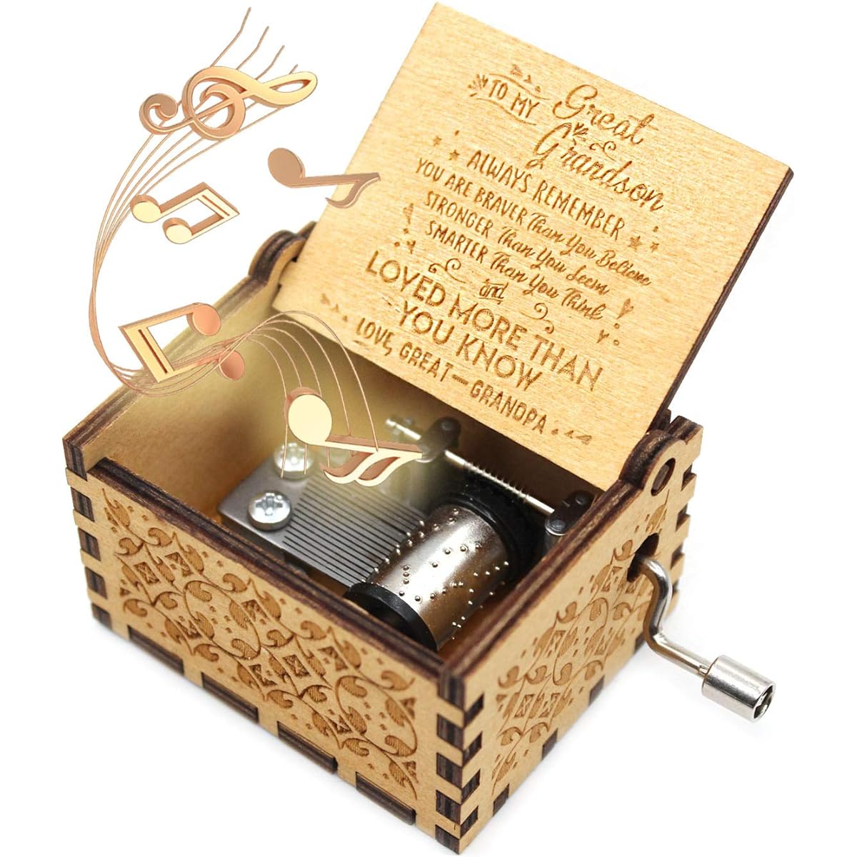 ukebobo Wooden Music Box - You are My Sunshine Music Box Box Great Grandma to Grandchild Gift for Kids - 1 Set