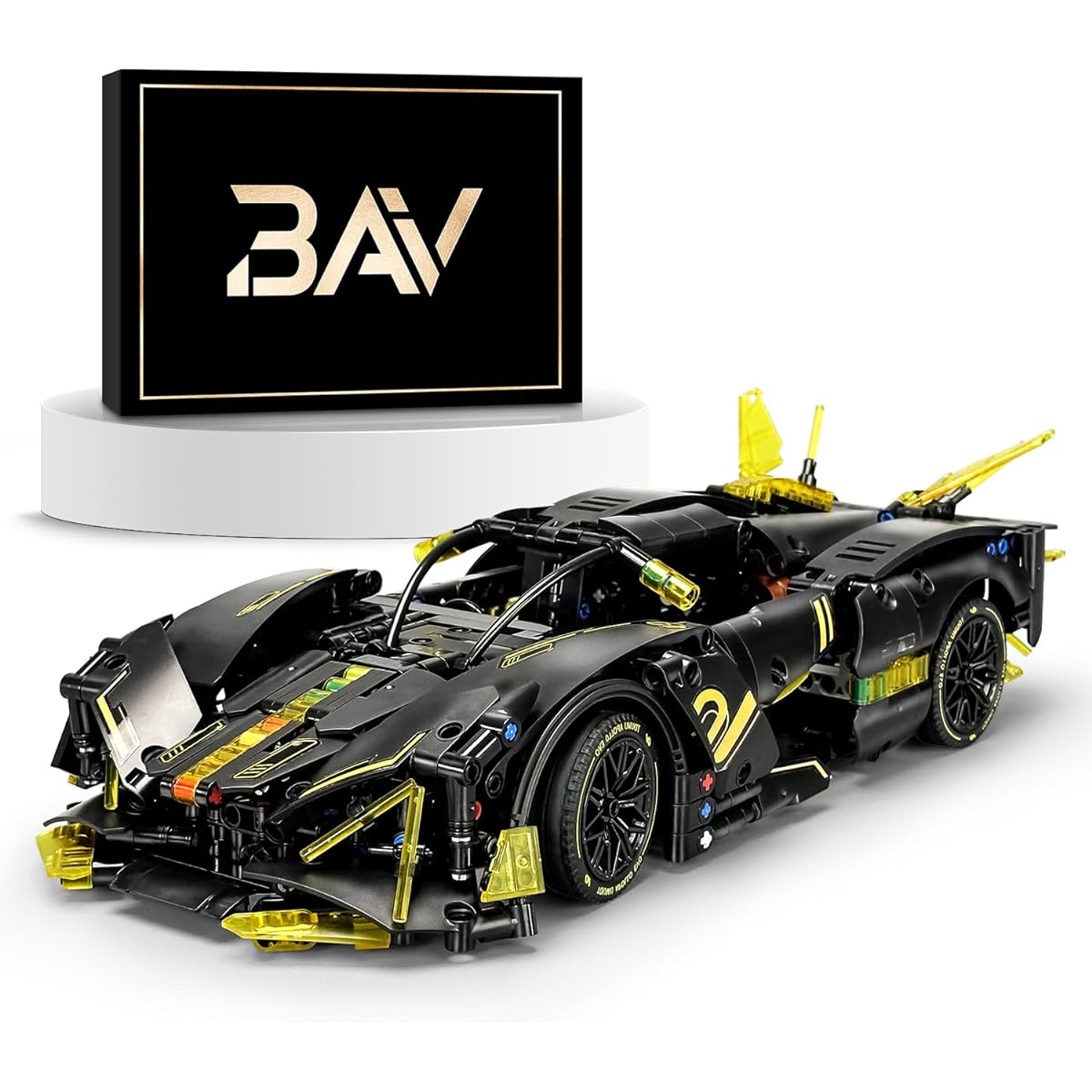 Sports Car Building Set for Adults Models and Racing Sports Collection Models Car Building Kits 1:14 Construction Toys Sports Car for Boys Men Teens Black Gold