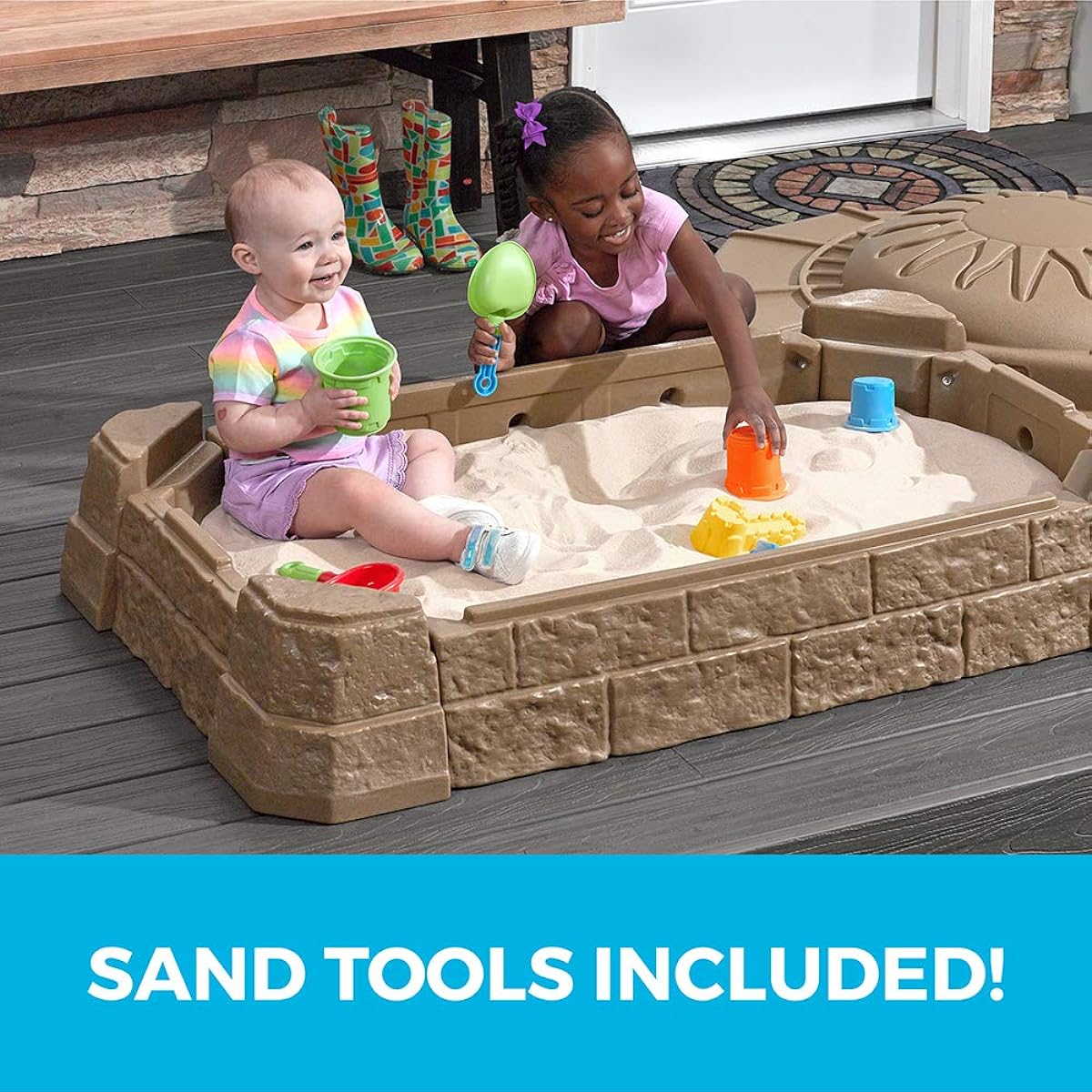 Step2 Natural Playful Sandbox II with Sand Tools, Tan