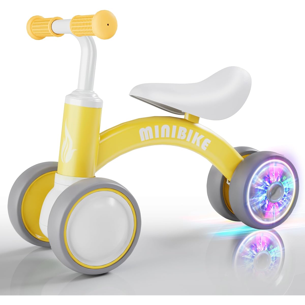 Baby Balance Bike with Colorful Lighted Wheels Ages 10-36 Months - 1 Year Old Boy and Girl Ride On Toys Toddler First Birthday Gift.