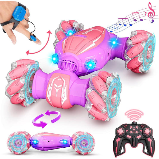 Lovovia Gesture RC Car Toys for Kids 6-12 4WD Remote Control Drift Hand Control 360° Rotation Off-Road Car with Cool Lights and Music Birthday Christmas Toy Gift