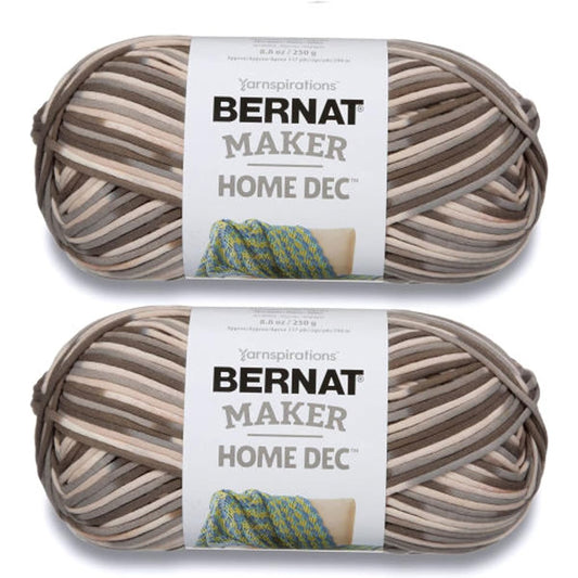 Bernat Maker Home Dec Pebble Beach Varg Yarn - 250g/8.8oz 2 Pack - Cotton - 5 Bulky - 317 Yards - Knitting/Crochet