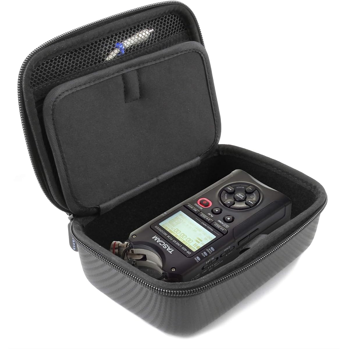 CASEMATIX Portable Recorder Carrying Case Compatible with Tascam Dr-40X Studio Recorder Dr40 S Size Accessories
