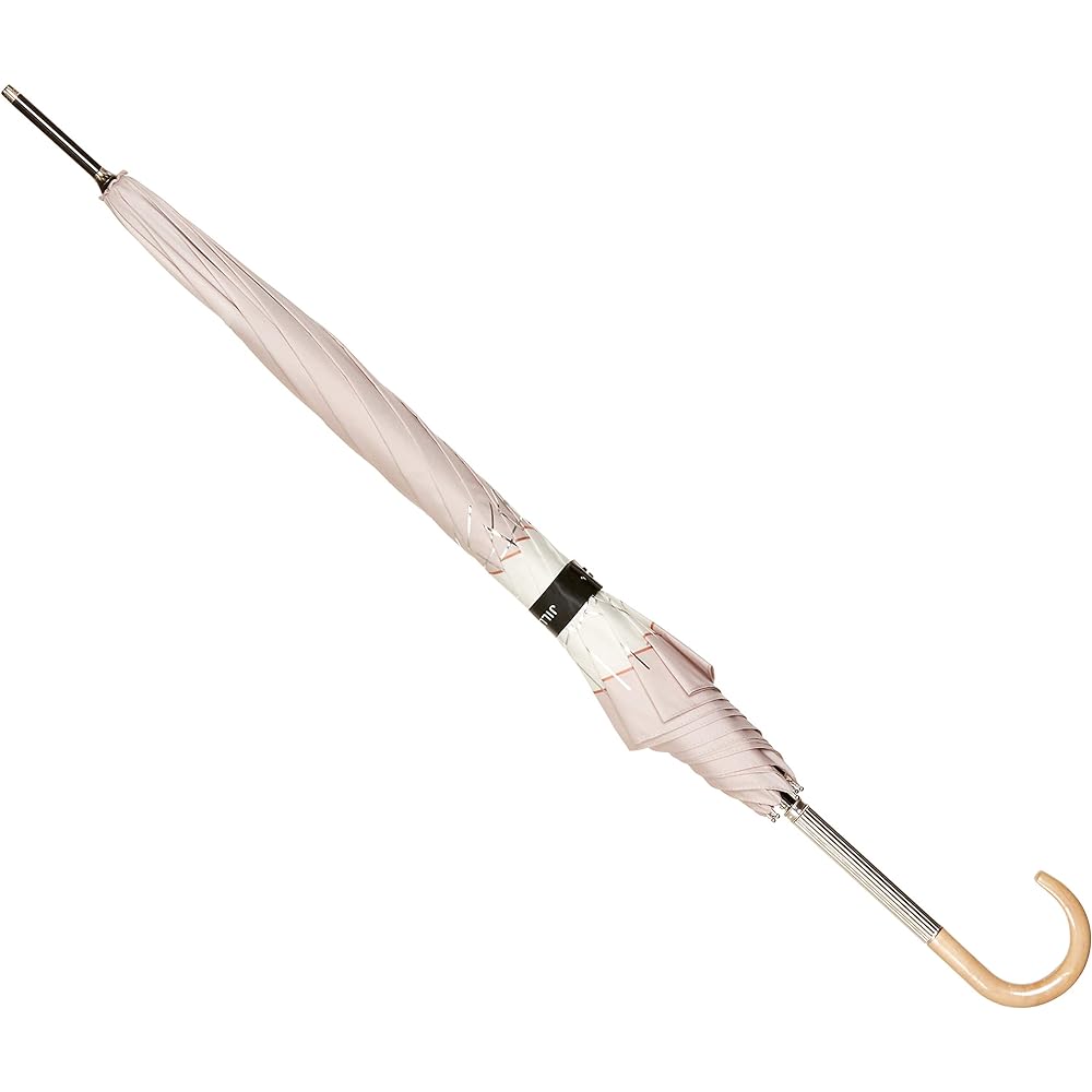 [Jill Stuart] AURORA 1JI 11036-36 Foil Stick Print Yarn-dyed Bicolor Long Umbrella Women's Grayish Pink Japan Rib 60cm (FREE Size)