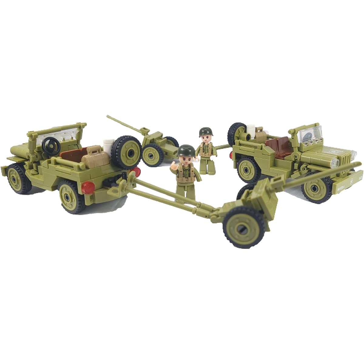 General Jim's WWII US Army Willie's Vehicle Truck Building Blocks Toy Brick Set (2 Pieces and Accessory Set)