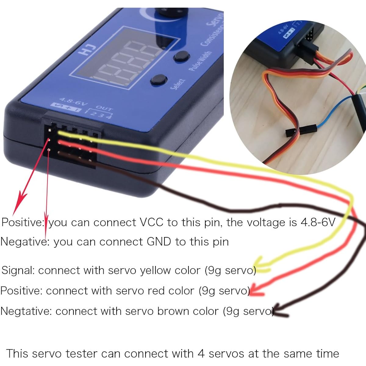 Stemedu HJ Digital Servo Tester ESC Consistency Speed Controller RC Helicopter Airplane Car Motor Throttle Display 2pcs