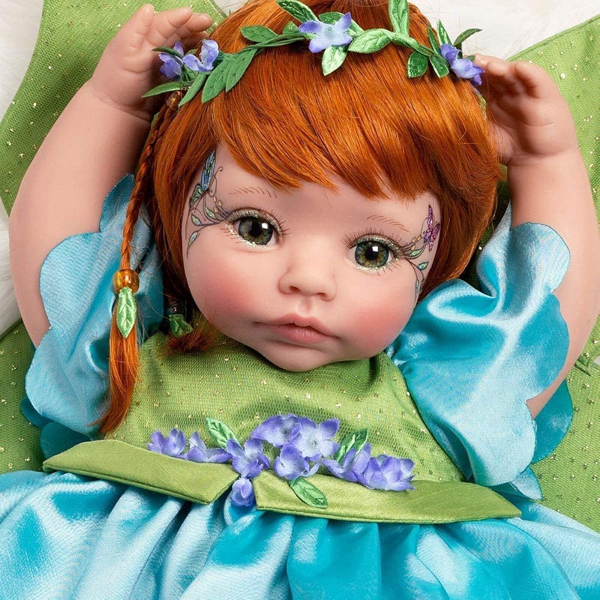 Paradise Galleries Reborn Fairy Doll - Pixie, 19 Inch Real Looking with Auburn/Red Hair, Gentletouch Vinyl & Weighted Cloth Body, 5-Piece Gift Set