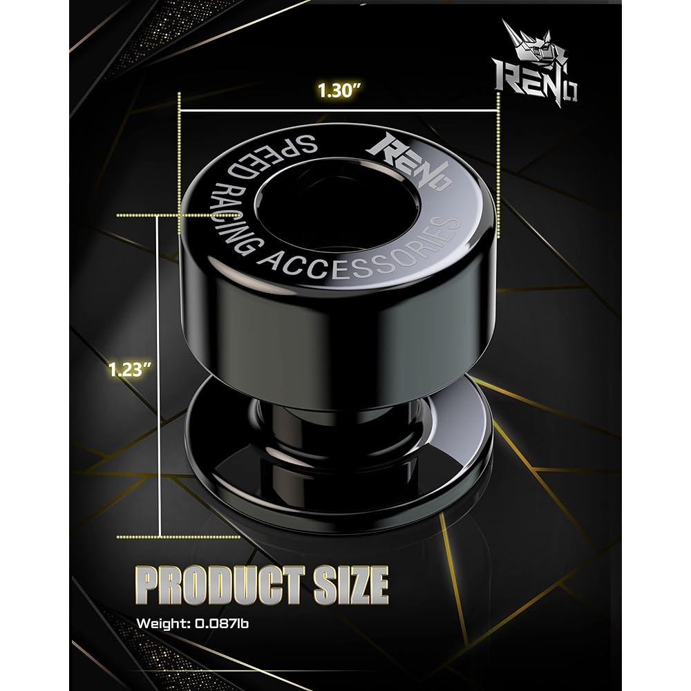 RENO Motorcycle Swing Arm Spool Slider PRO Compatible with Some Models Aluminum SP1-M6 (Black 2 Pieces)