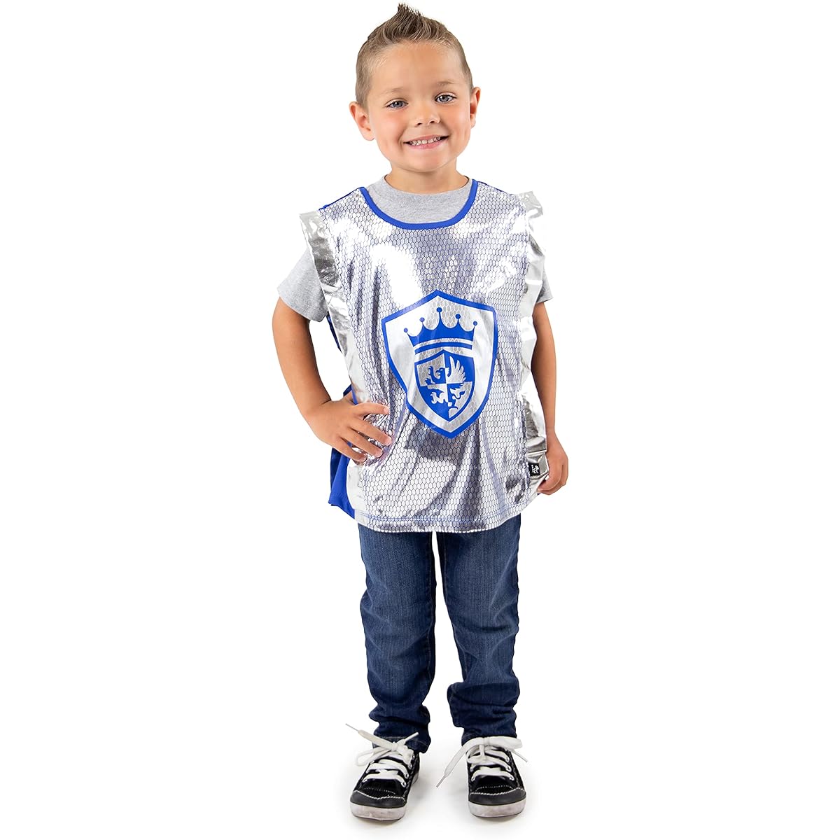 Little Adventures Blue Crusader Knight Dress Sup Costume Vest Size L Age 5-9