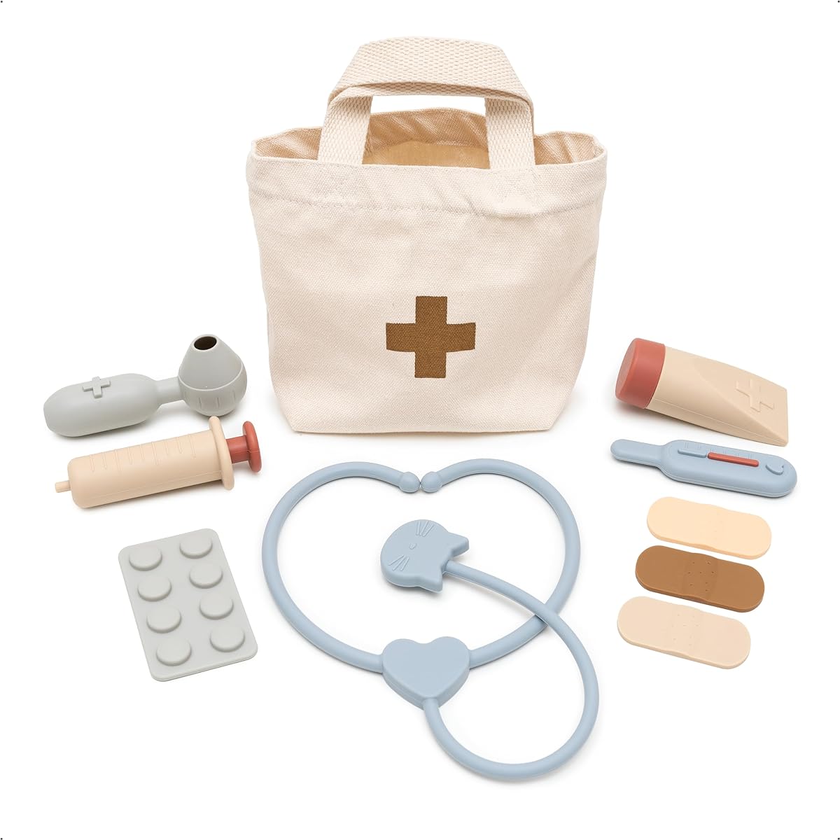 ForeverElla Silicone Doctor Kit for Kids Pretend Play Medical Kit