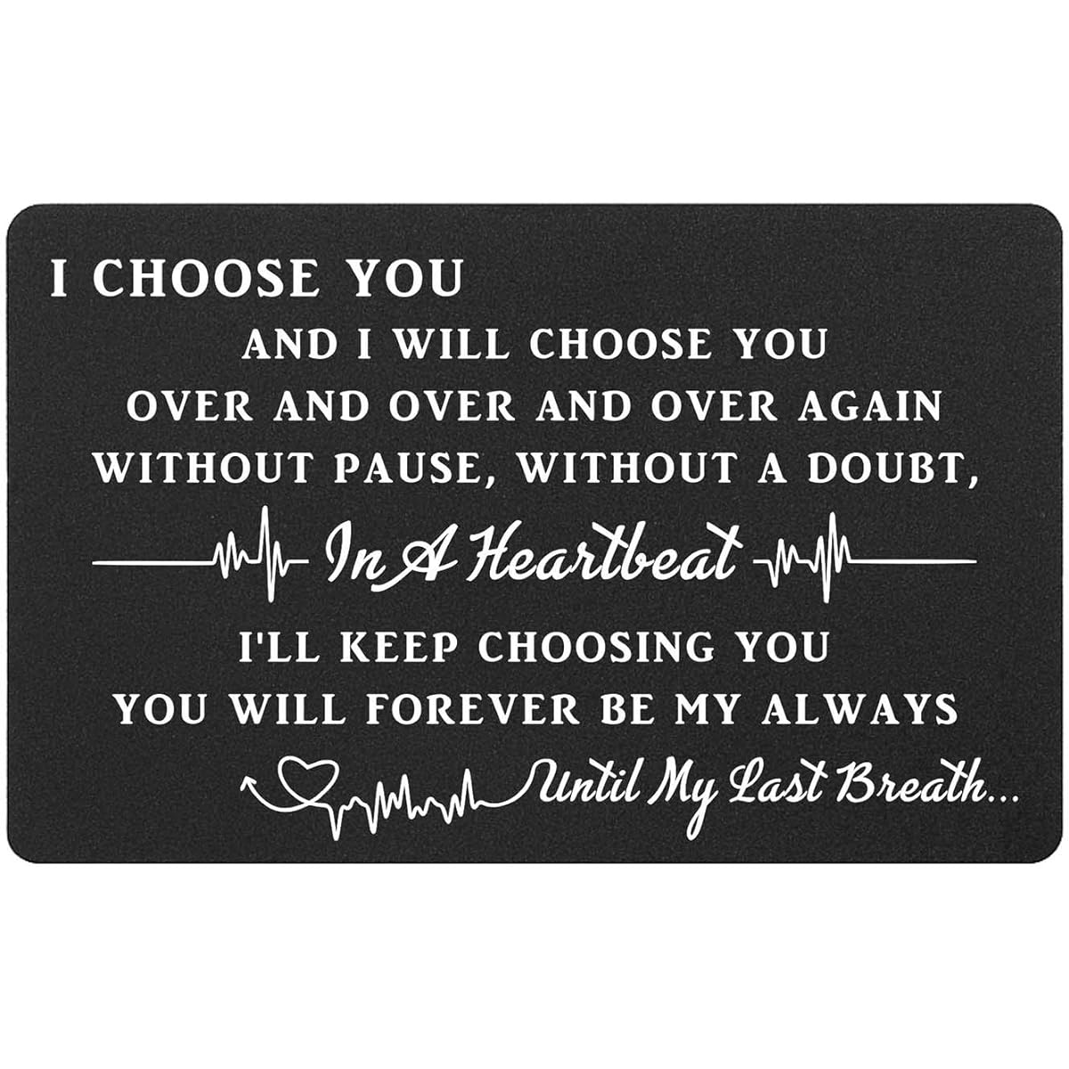 Romantic Gifts for Husband, Boyfriend, I Choose You Wallet Card for Men, Anniversary Card for Husband from Wife, Love Note for Him