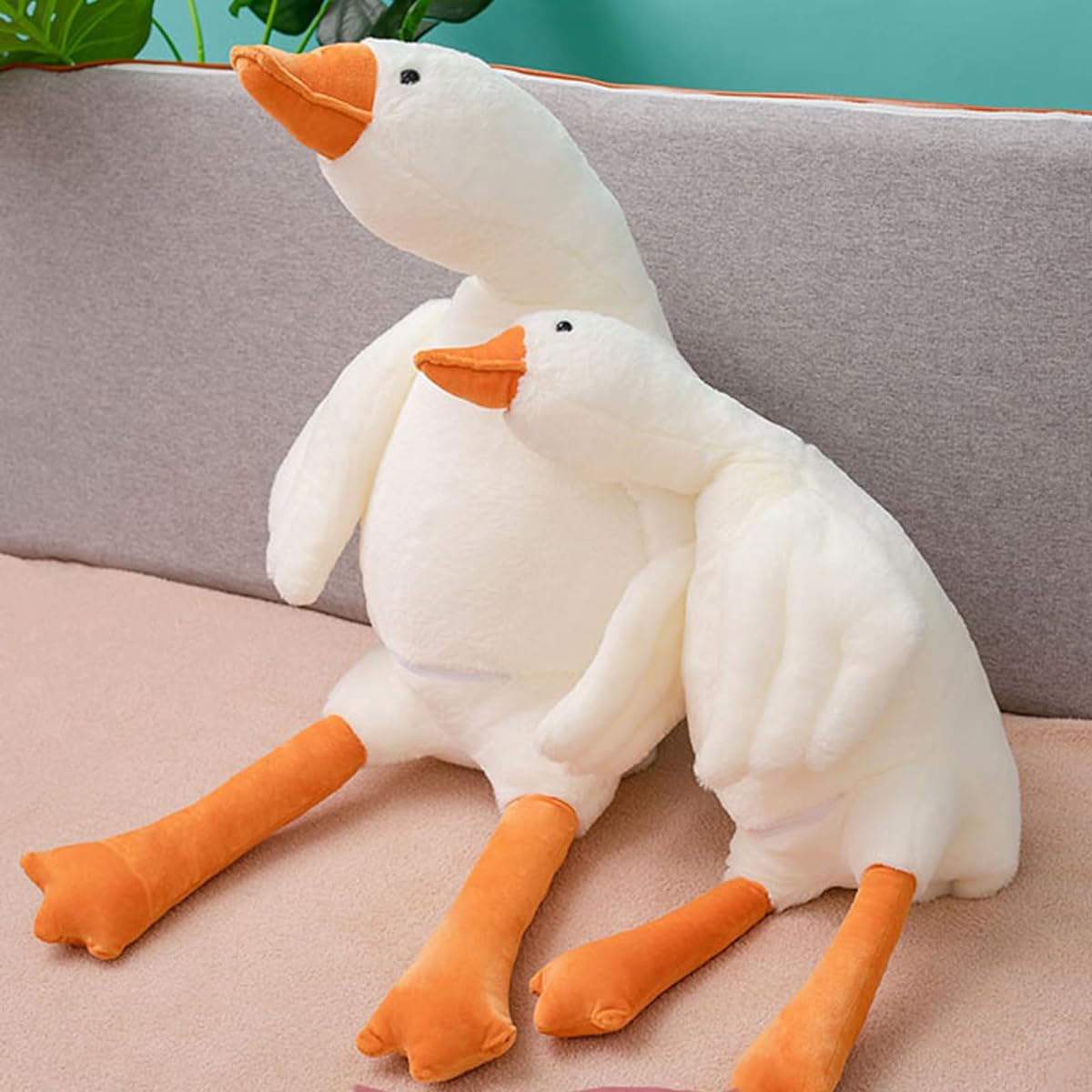 Heionia 19.7" Goose Splash Pillow Swan Stuffed Animal Giant Plush Toy Cute Stuffed Animal Doll Sleeping Pillow White 19.7"/50cm