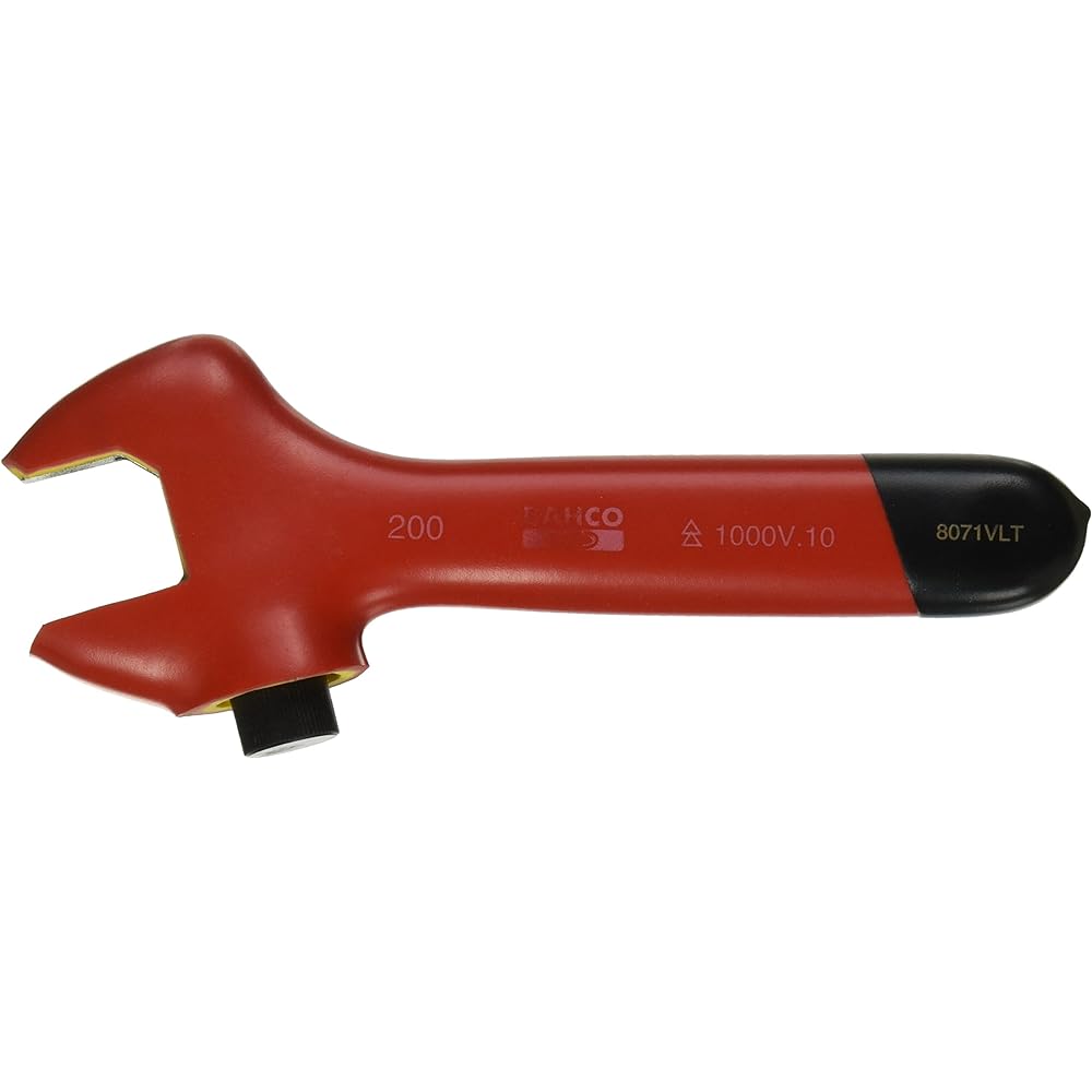 BAHCO Adjustable Wrench Fully Insulated 1000V Fully Insulated Monkey Wrench 250mm 8073VLT