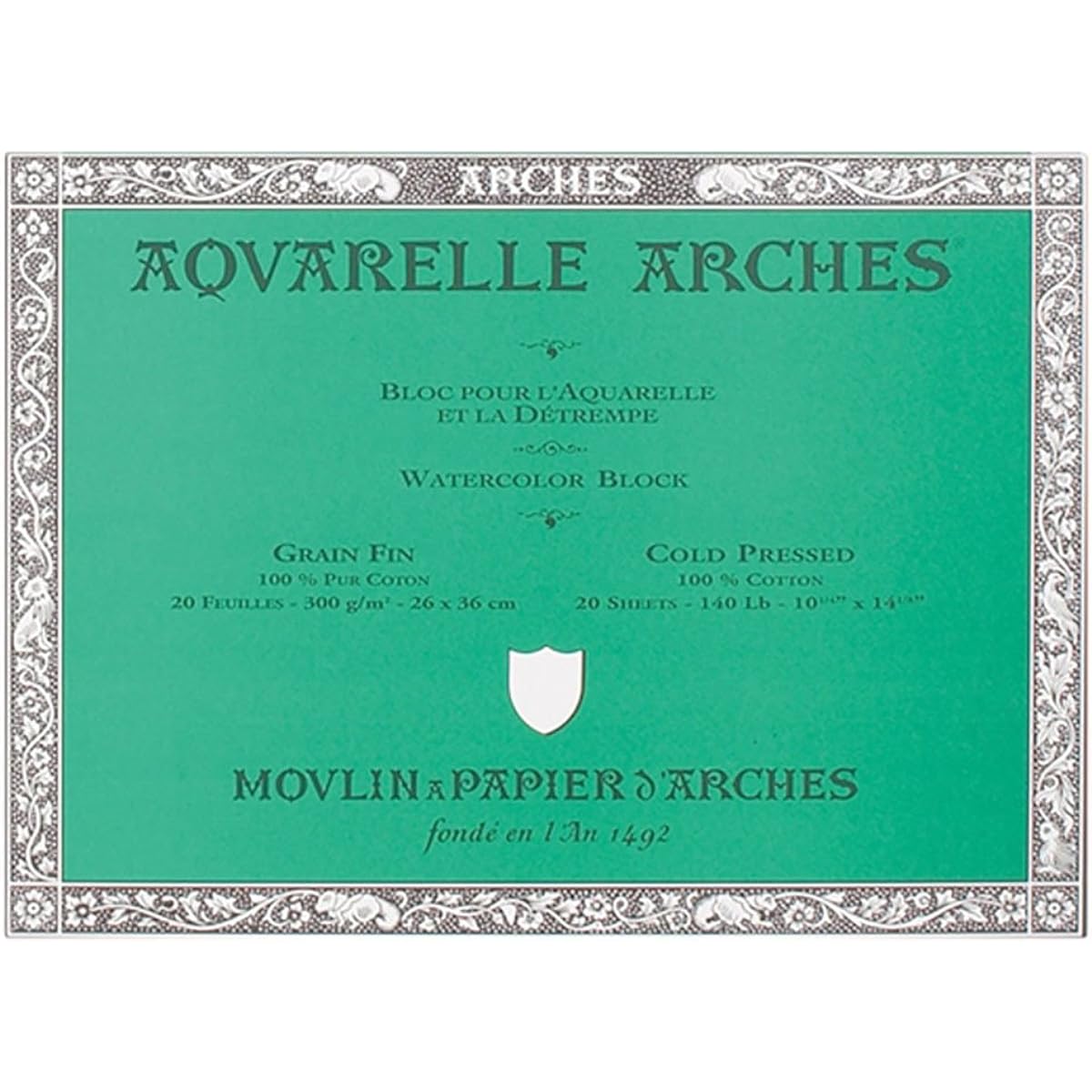 Maruman Arches Watercolor Paper Block 26 x 36 300g Fine 177-168