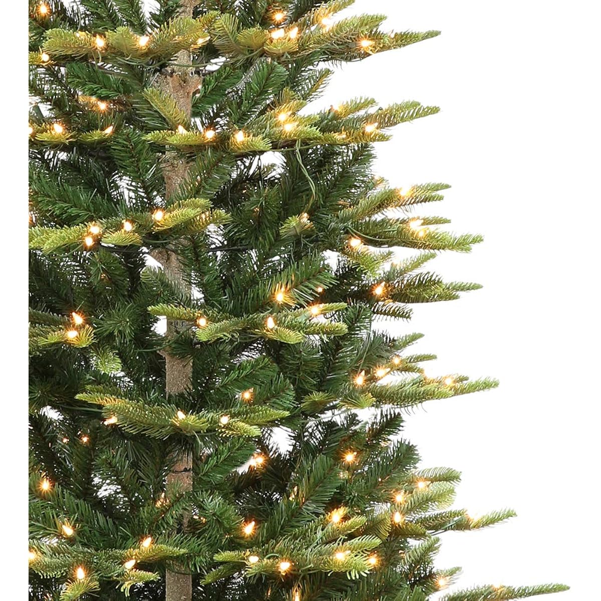 Puleo International 7.5' Pre-Lit Slim Aspen Fir Artificial Christmas Tree with 450 UL Certified Clear Lights, Green