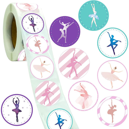 500pcs Ballet Dance Theme Stickers Dance/Dance Moves Ballerina Baby Shower First 21st Birthday Party Decoration Supplies Favors
